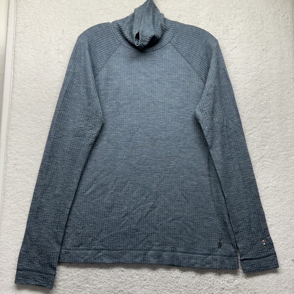 Smartwool Womens Size XL Blue Long Sleeve Turtleneck Merino Wool Top (M3)